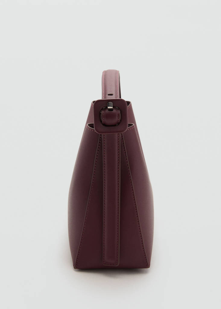Mini shopper bag with buckle — Burgundy