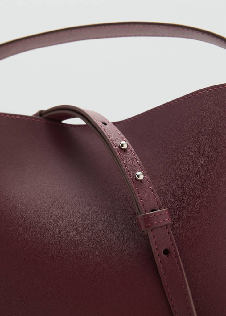 Mini shopper bag with buckle — Burgundy