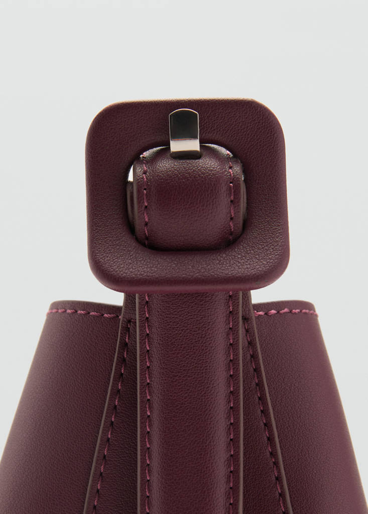 Mini shopper bag with buckle — Burgundy
