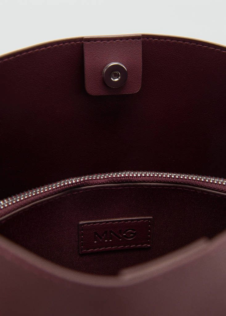 Mini shopper bag with buckle — Burgundy