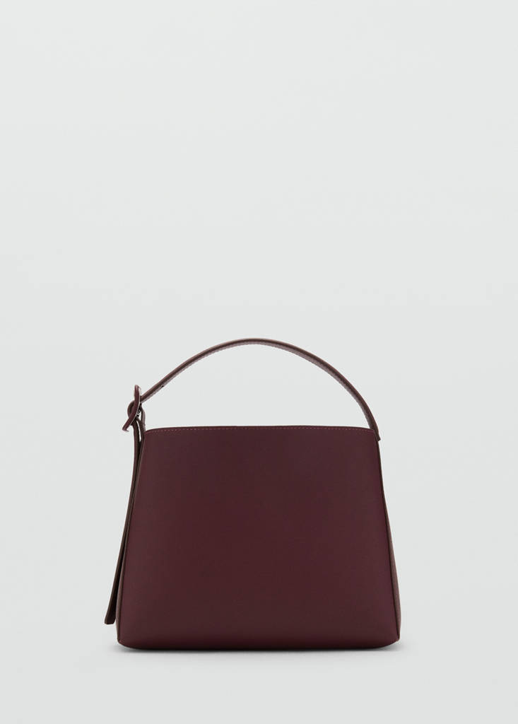Mini shopper bag with buckle — Burgundy