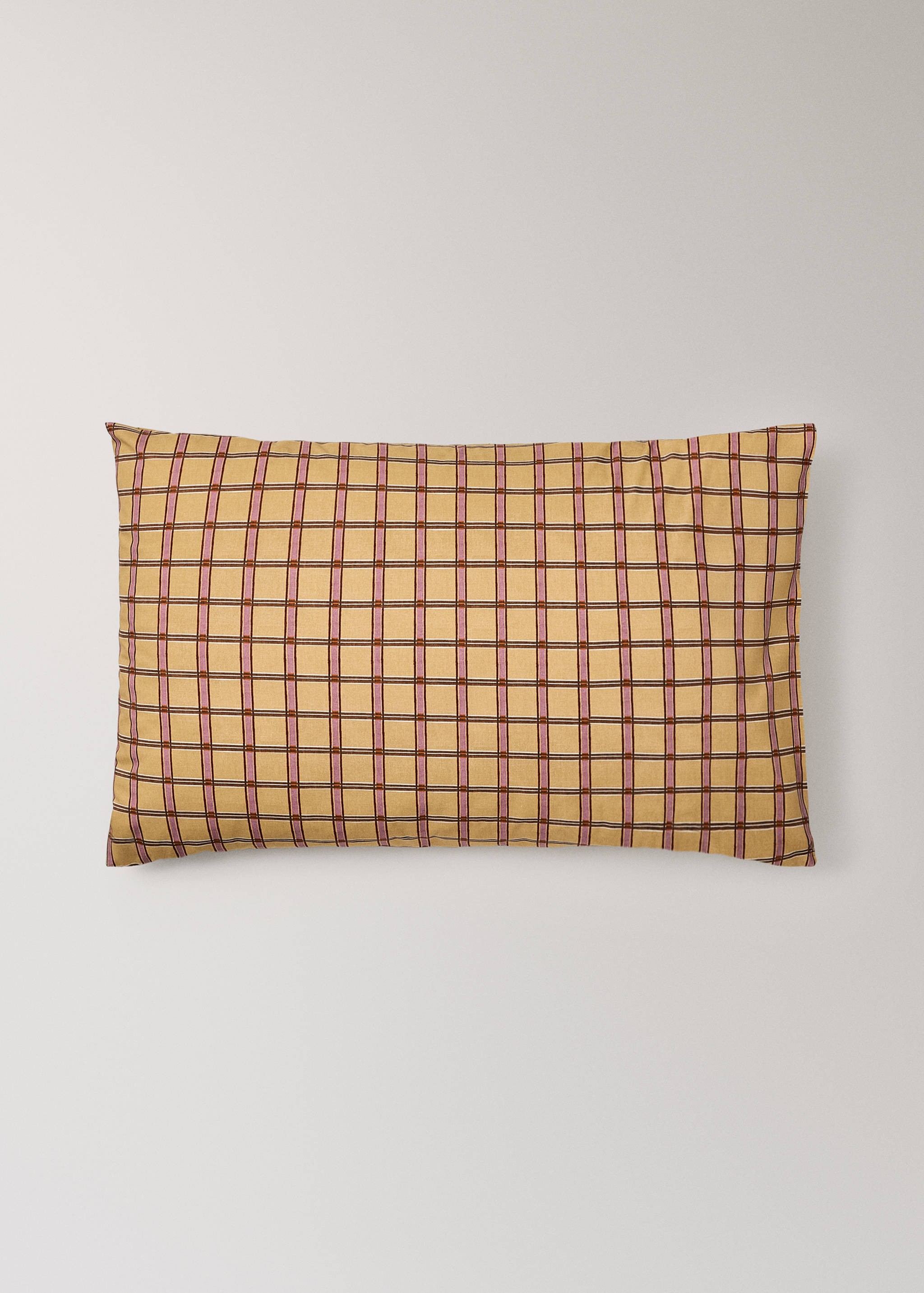 Percale cotton pillowcase with checked print 50x75 cm - Article without model