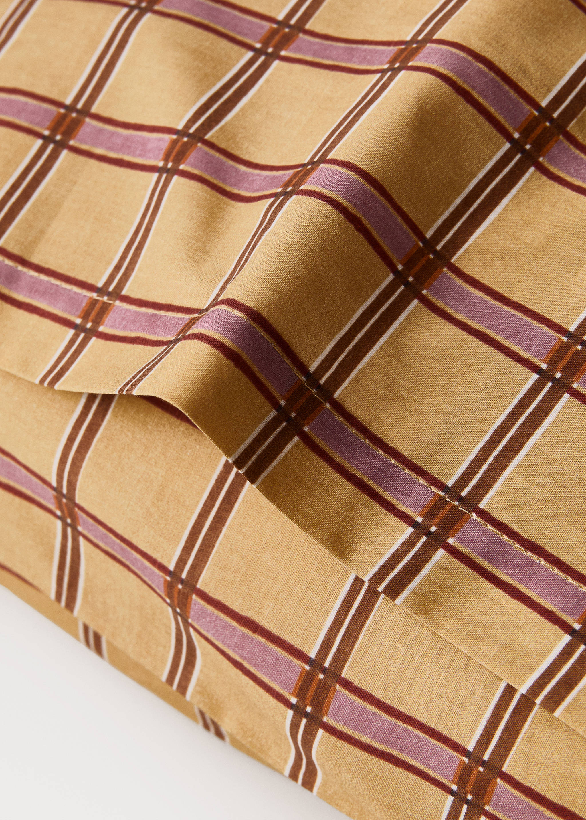 Percale cotton pillowcase with checked print 50x75 cm - Details of the article 2