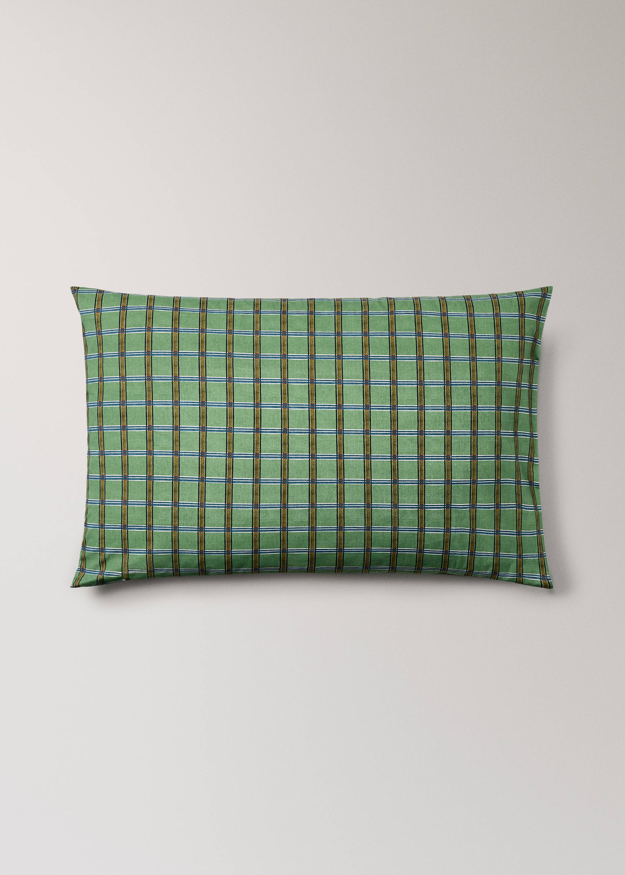 Percale cotton pillowcase with checked print 50x75 cm - Article without model