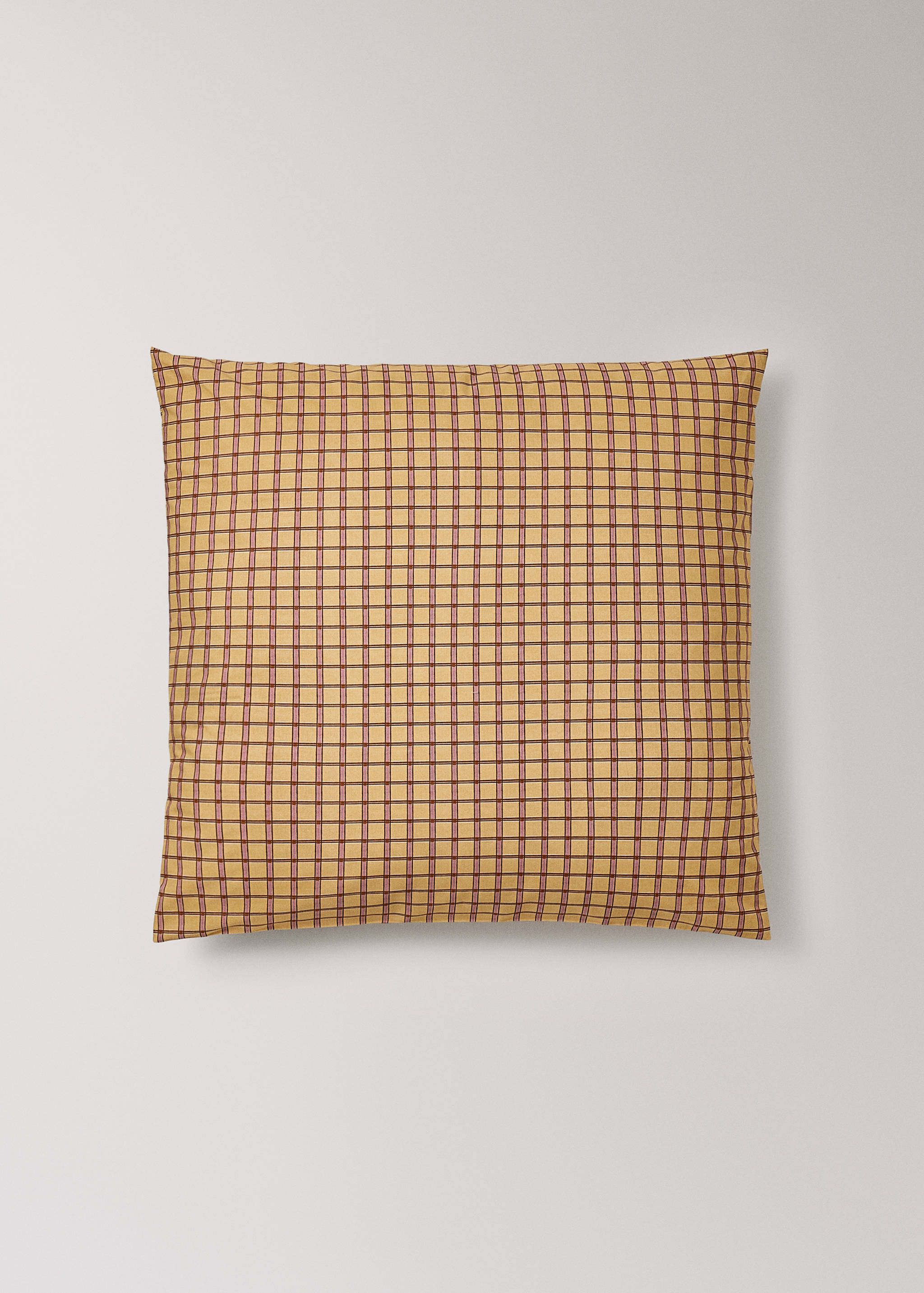 Poszewka na poduszkę z bawełnianego perkalu w kratkę 60x60 cm - Artykuł bez modela/modelki