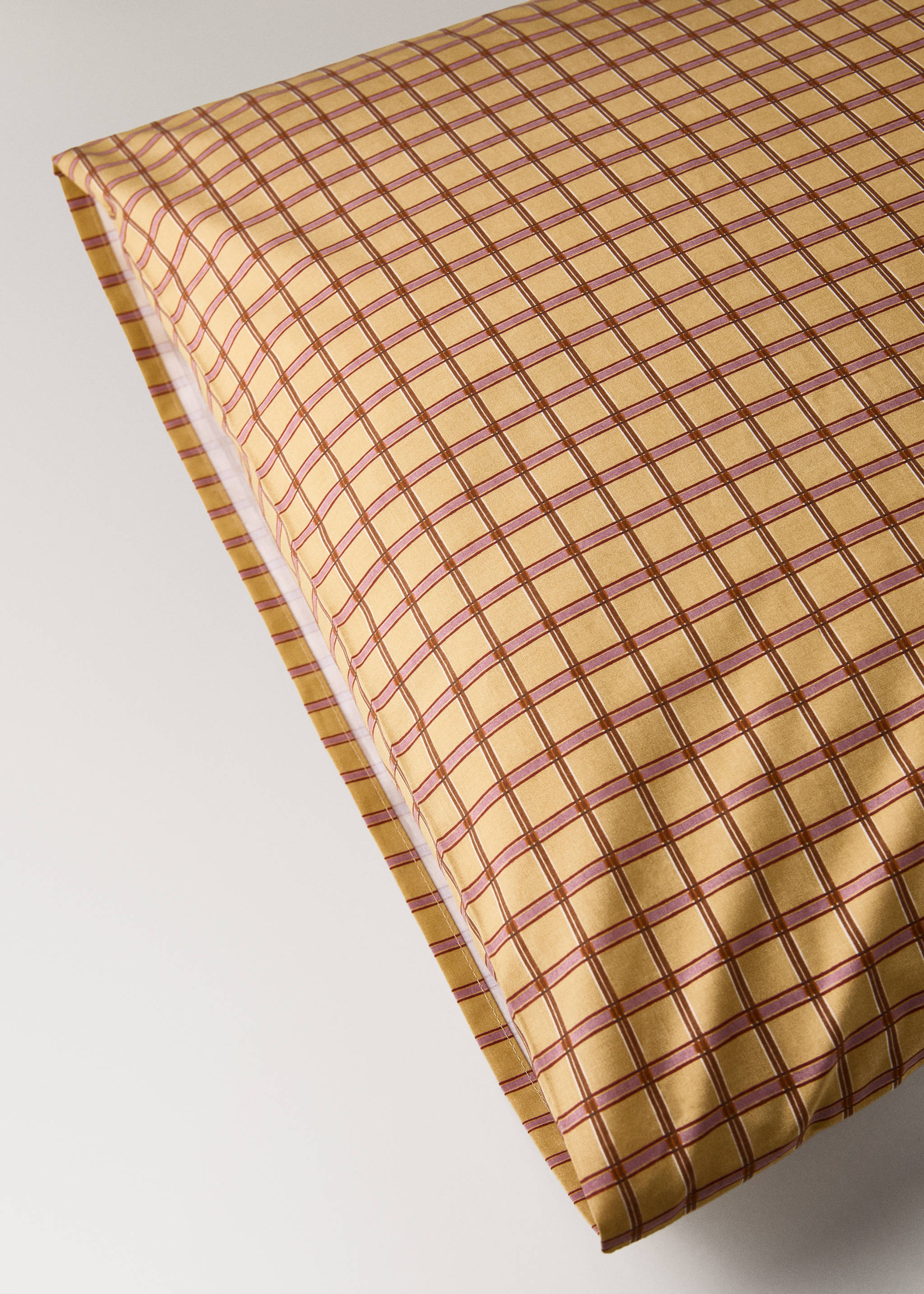 Poszewka na poduszkę z bawełnianego perkalu w kratkę 60x60 cm - Szczegóły artykułu 1