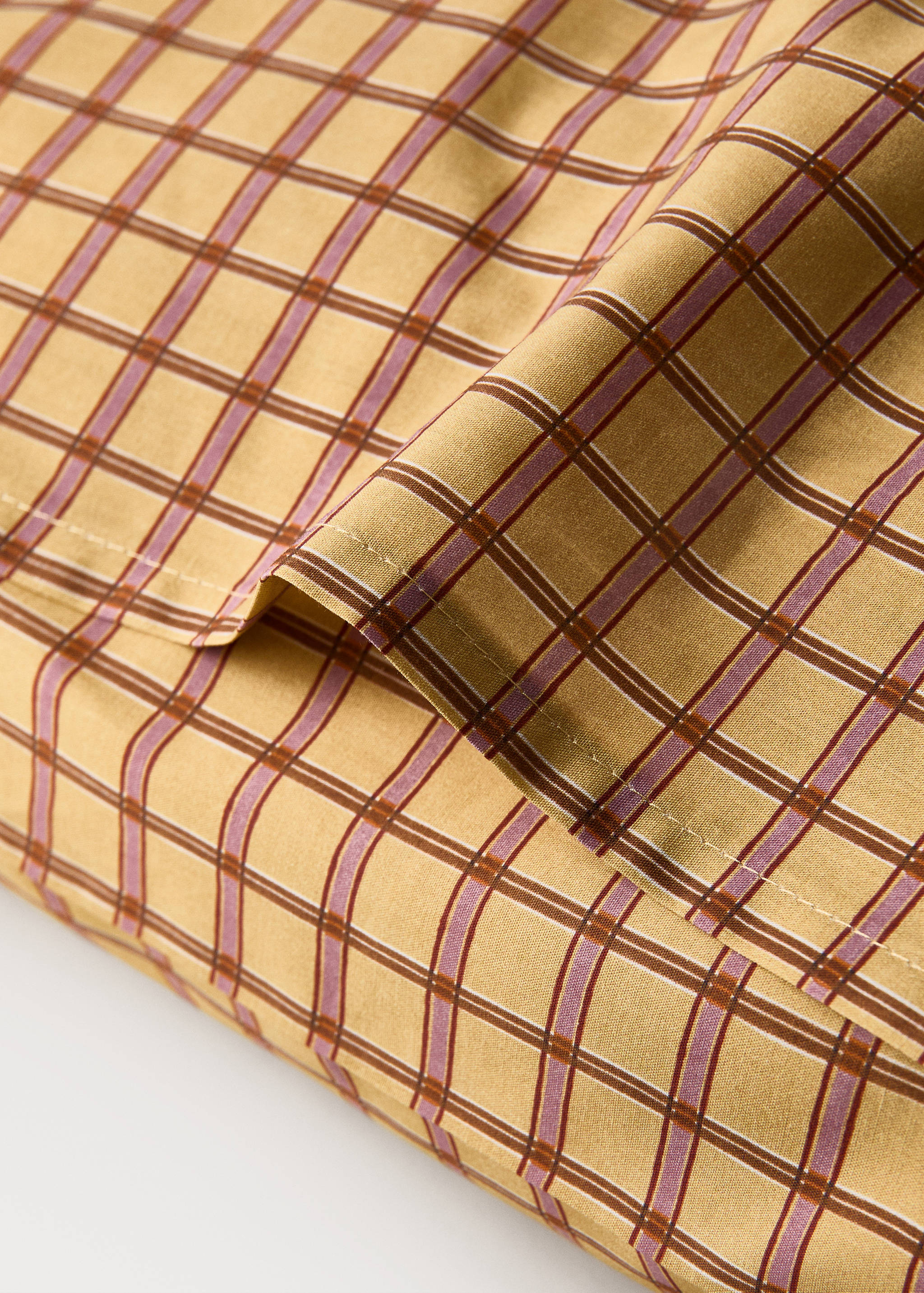 Poszewka na poduszkę z bawełnianego perkalu w kratkę 60x60 cm - Szczegóły artykułu 2