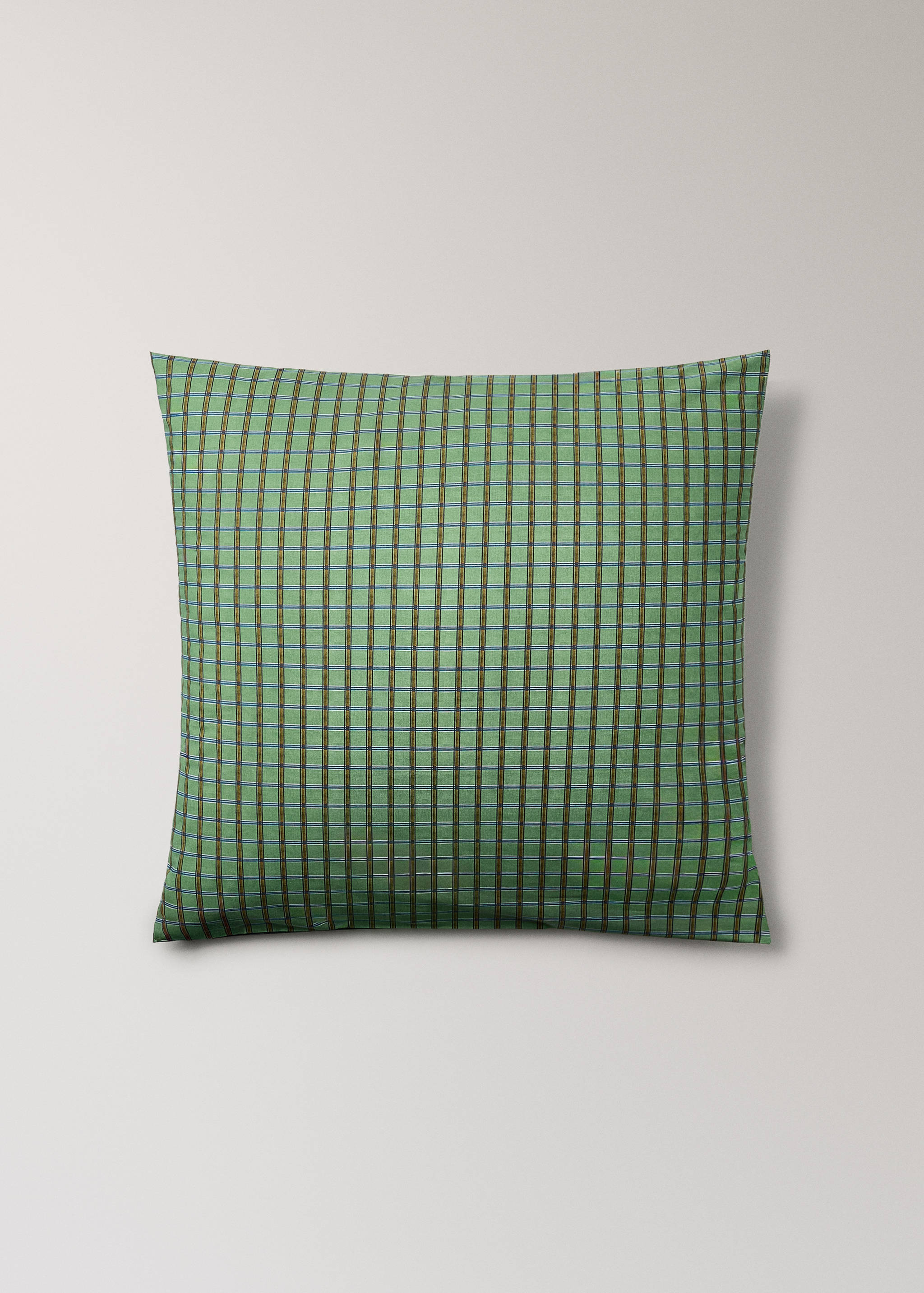 Taie d’oreiller percale de coton imprimé carreaux 60x60 cm - Article sans modèle