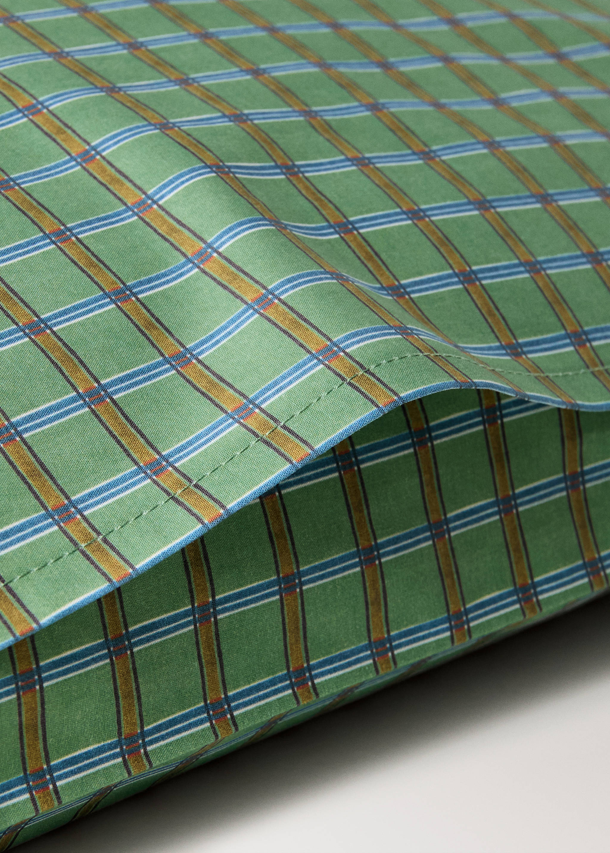 Taie d’oreiller percale de coton imprimé carreaux 60x60 cm - Détail de l'article 1