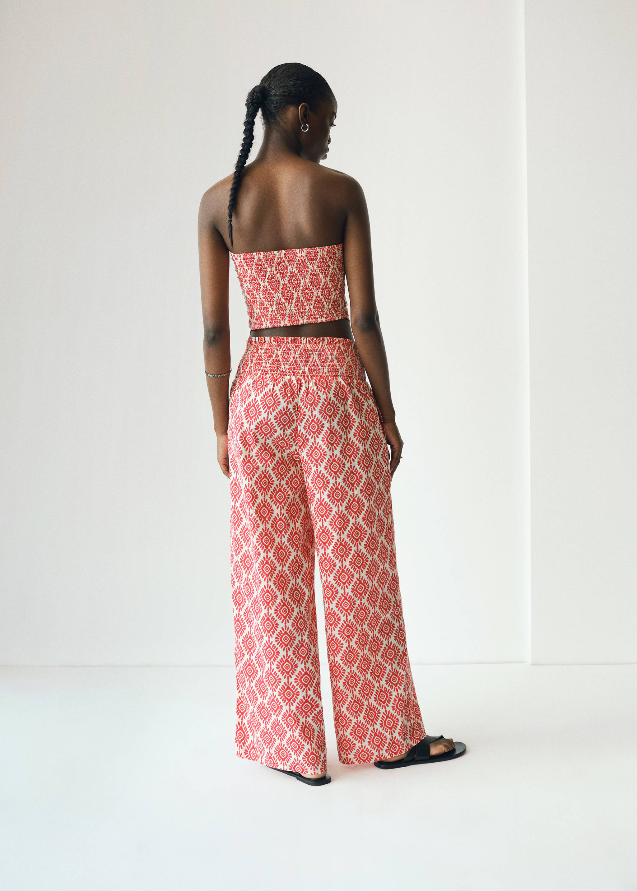 Calças estampadas de algodão - Verso do artigo