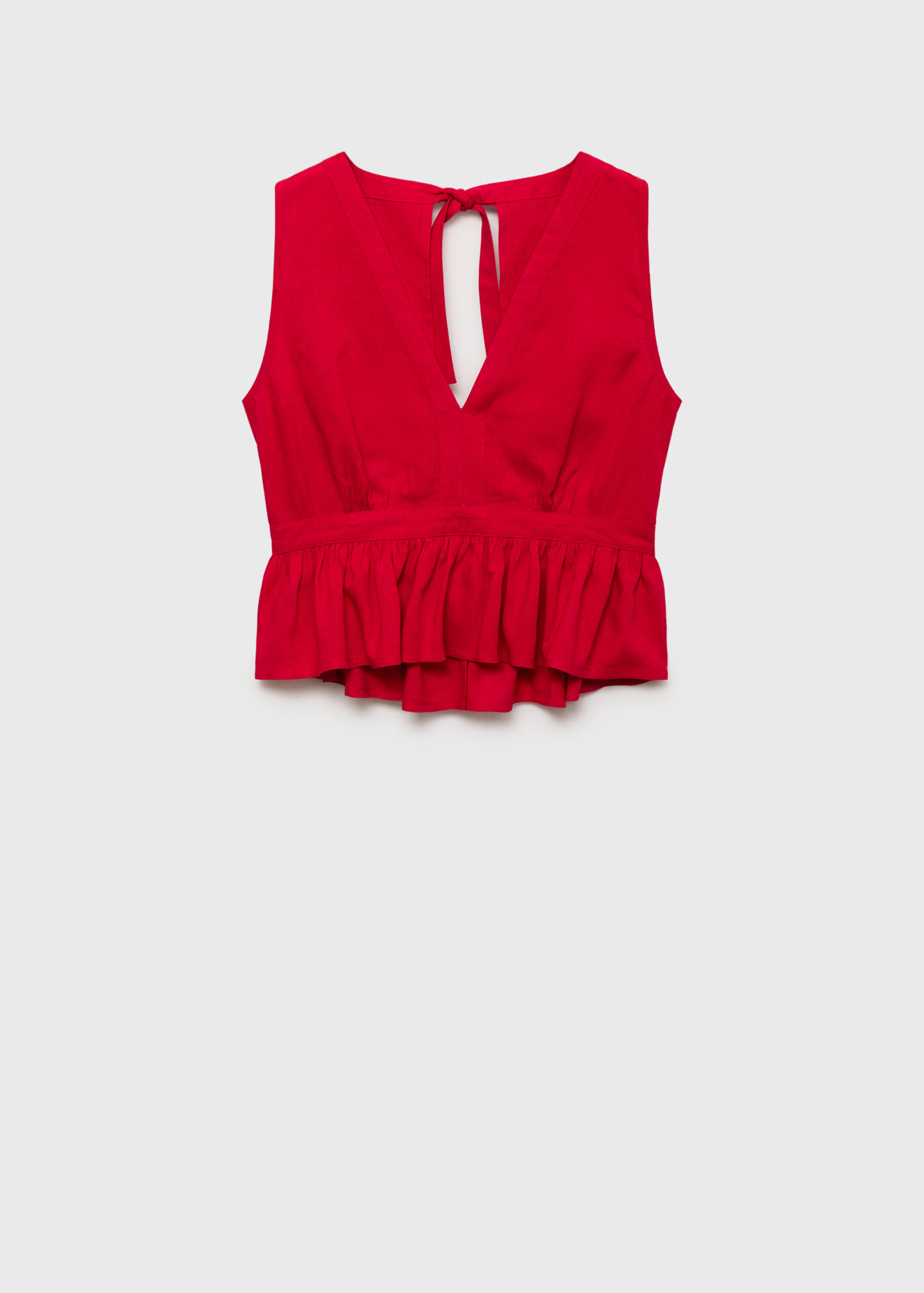 Льняной топ со сборками - Изделие без модели