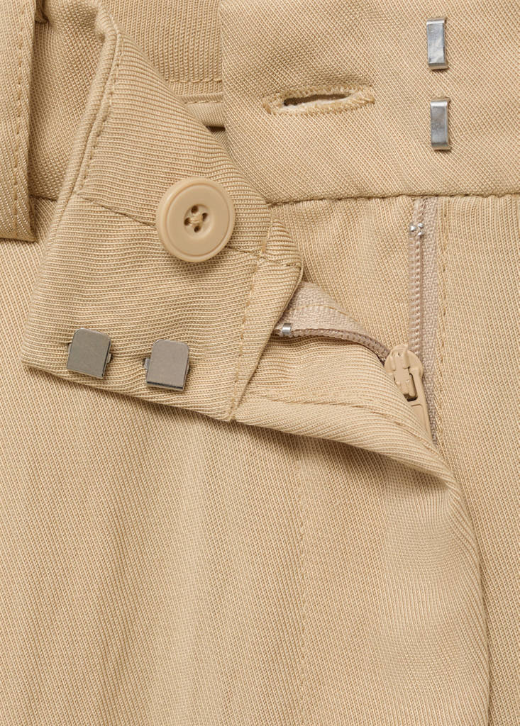 Straight mid-rise suit trousers — Beige