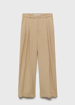 Straight mid-rise suit trousers — Beige 15
