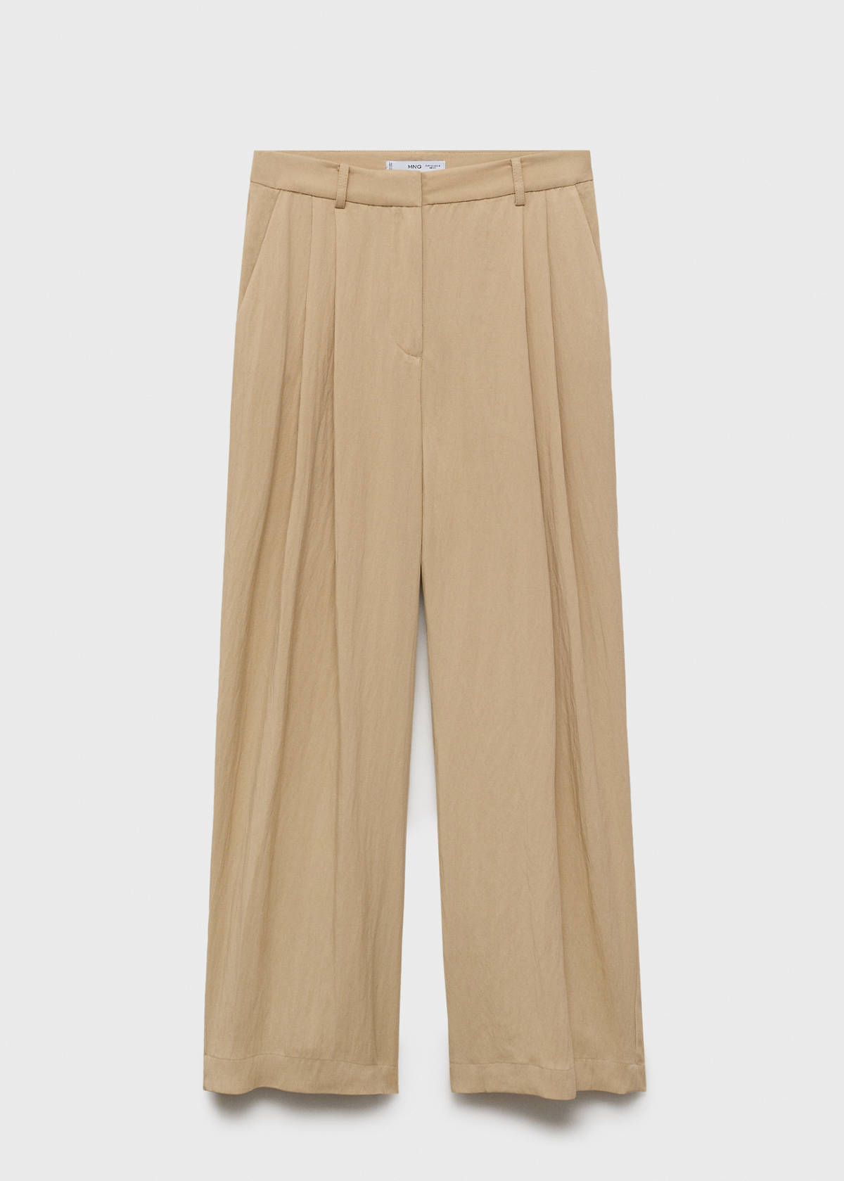 Straight mid-rise suit trousers — Beige