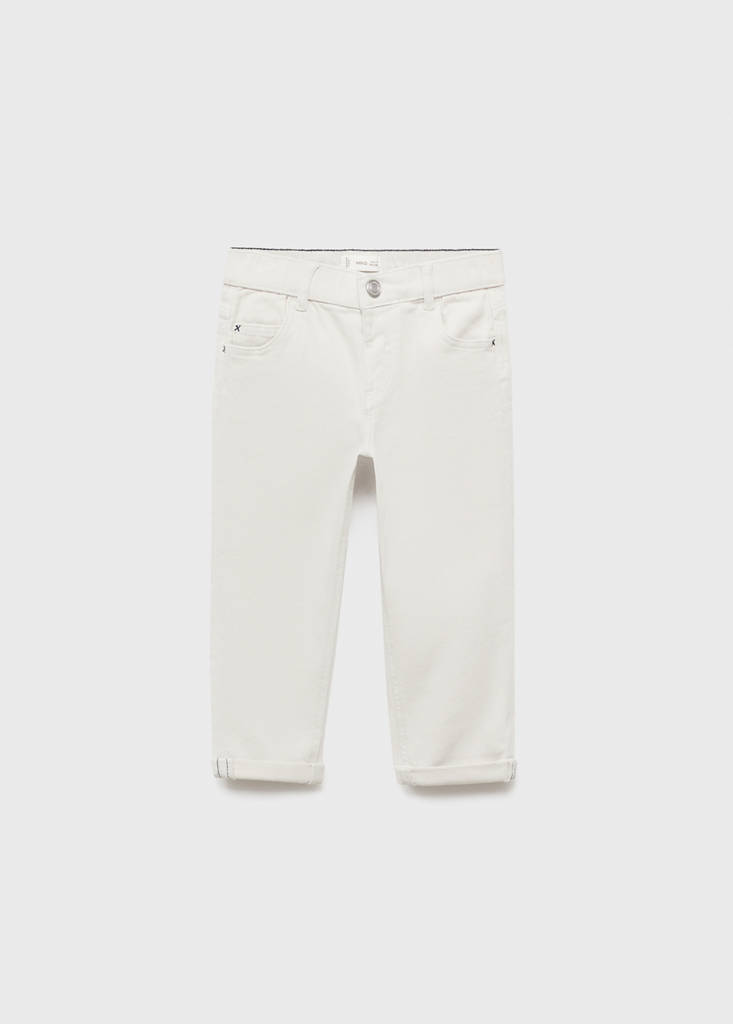 Turned-up straight jeans — Ice Grey