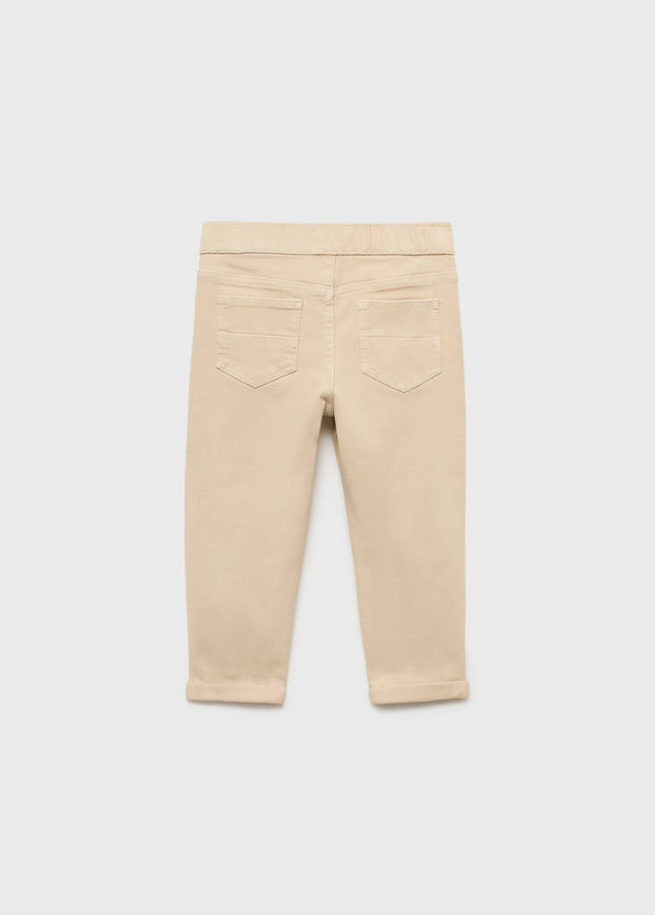 Turned-up straight jeans — Sand