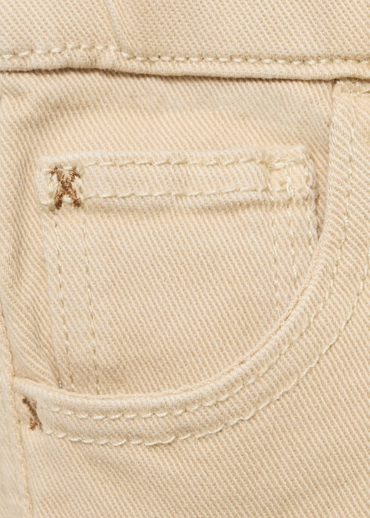 Turned-up straight jeans — Sand