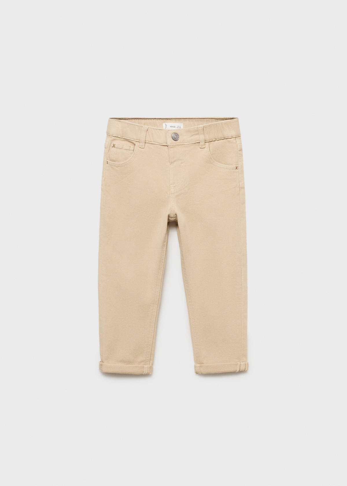 Turned-up straight jeans — Sand