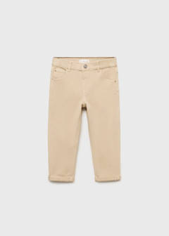 Turned-up straight jeans — Sand 2