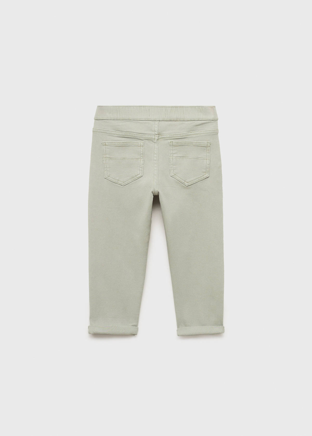 Turned-up straight jeans — Green