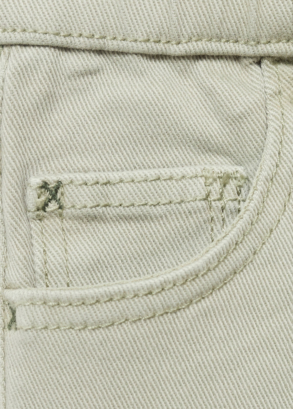 Turned-up straight jeans — Green