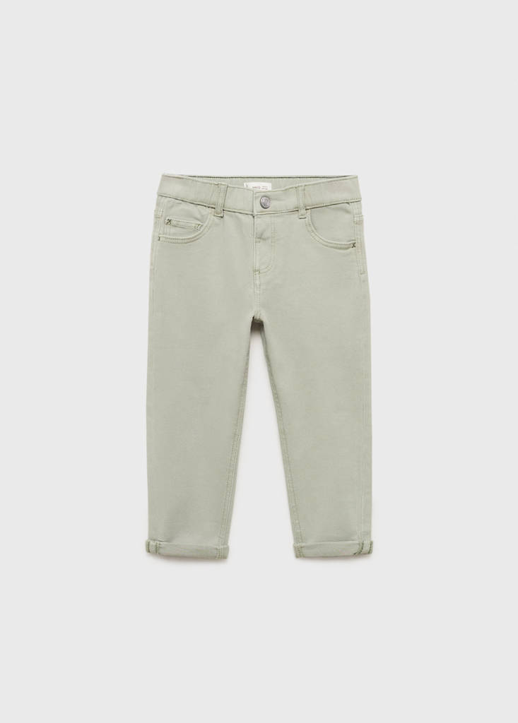 Turned-up straight jeans — Green