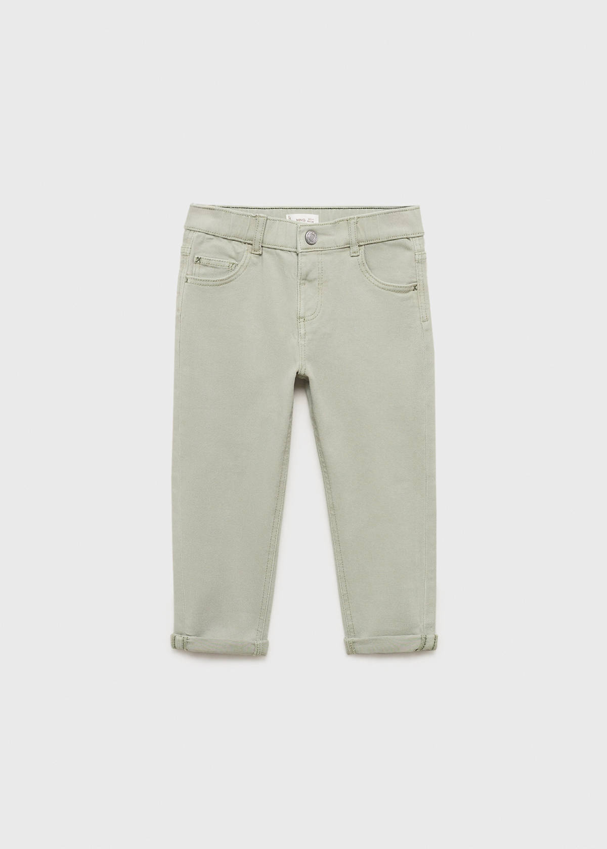 Turned-up straight jeans — Green