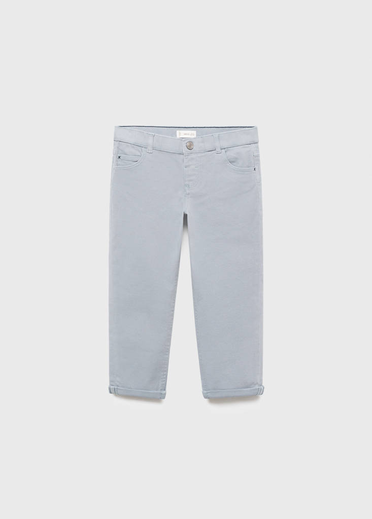 Turned-up straight jeans — Blue