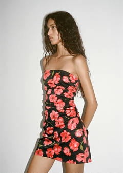 Strapless floral dress — Black 7