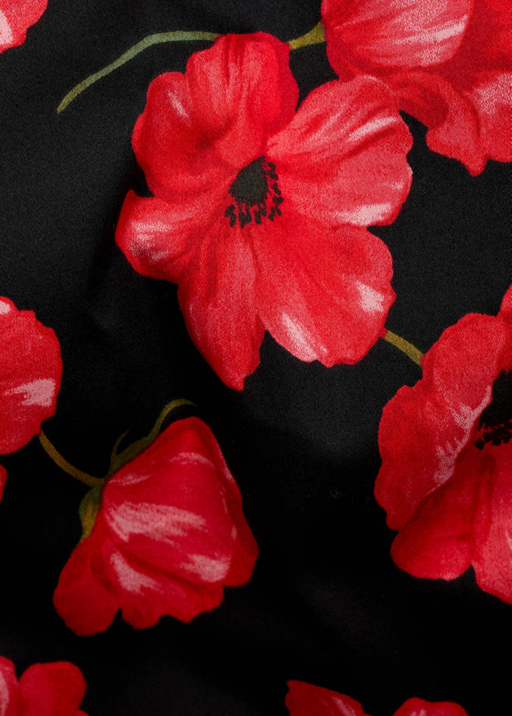 Strapless floral dress — Black