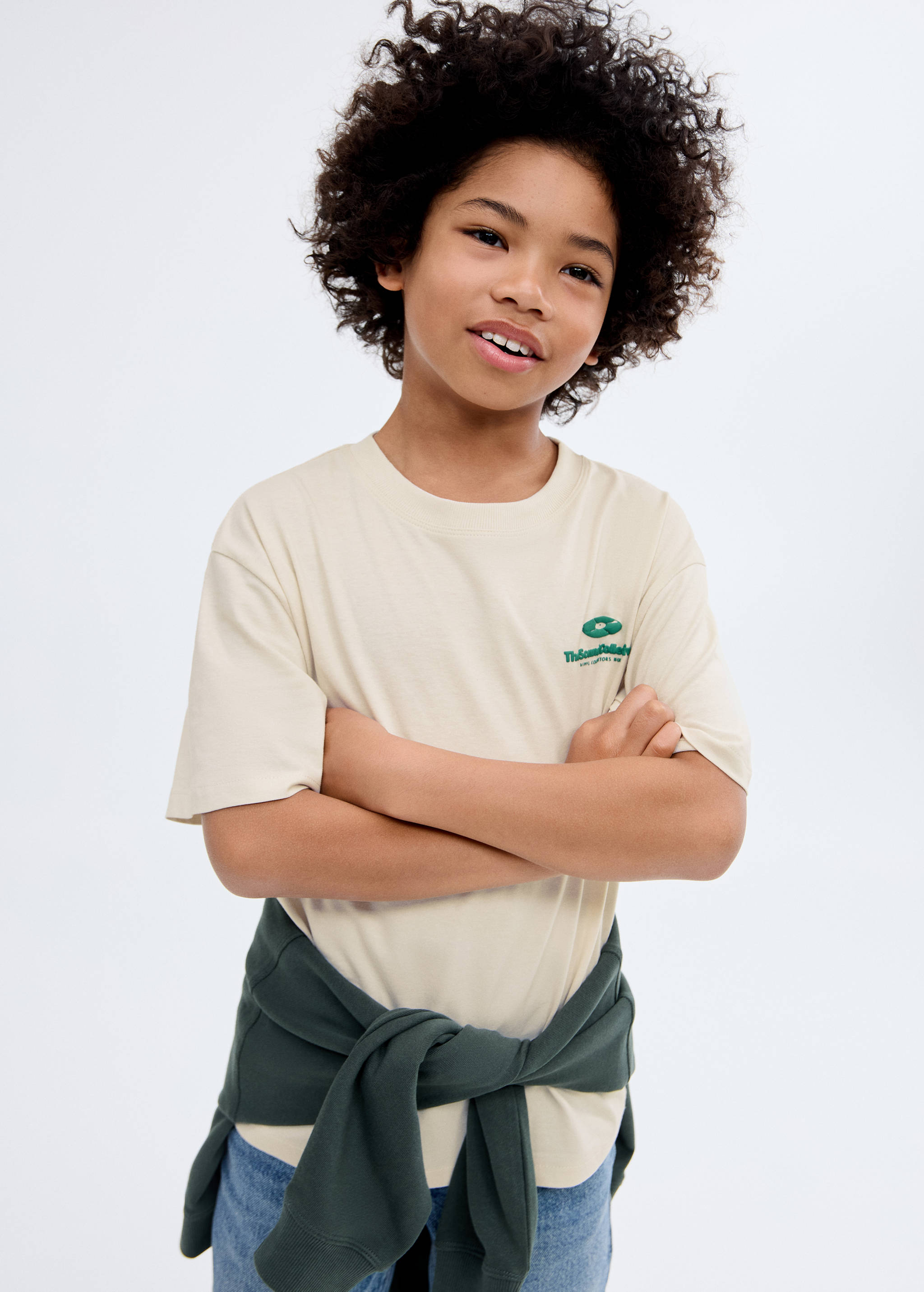 Printed embossed letters t-shirt - Medium plane