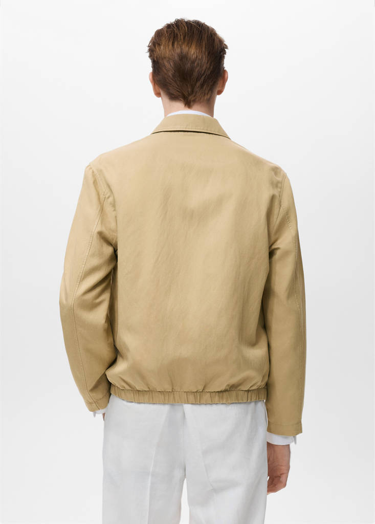 Leinenjacke mit Reißverschluss — Beige