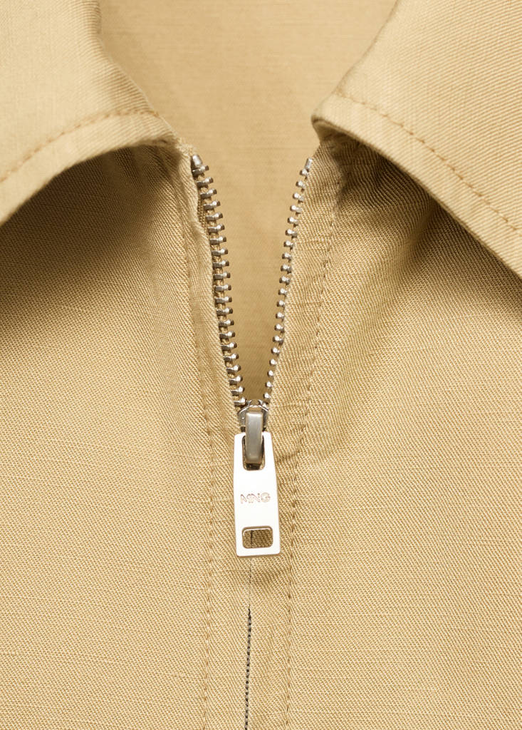 Leinenjacke mit Reißverschluss — Beige