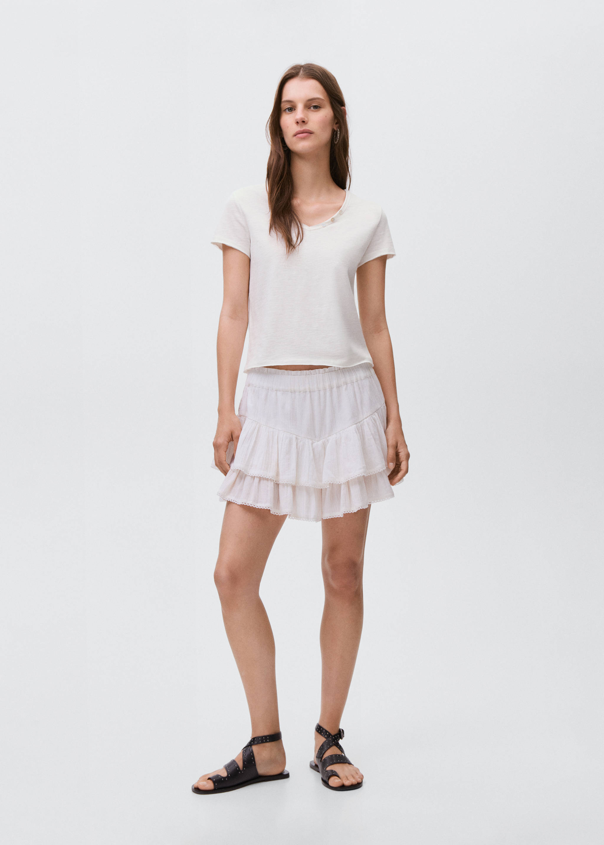 T-shirt with mother-of-pearl button detail - General plane