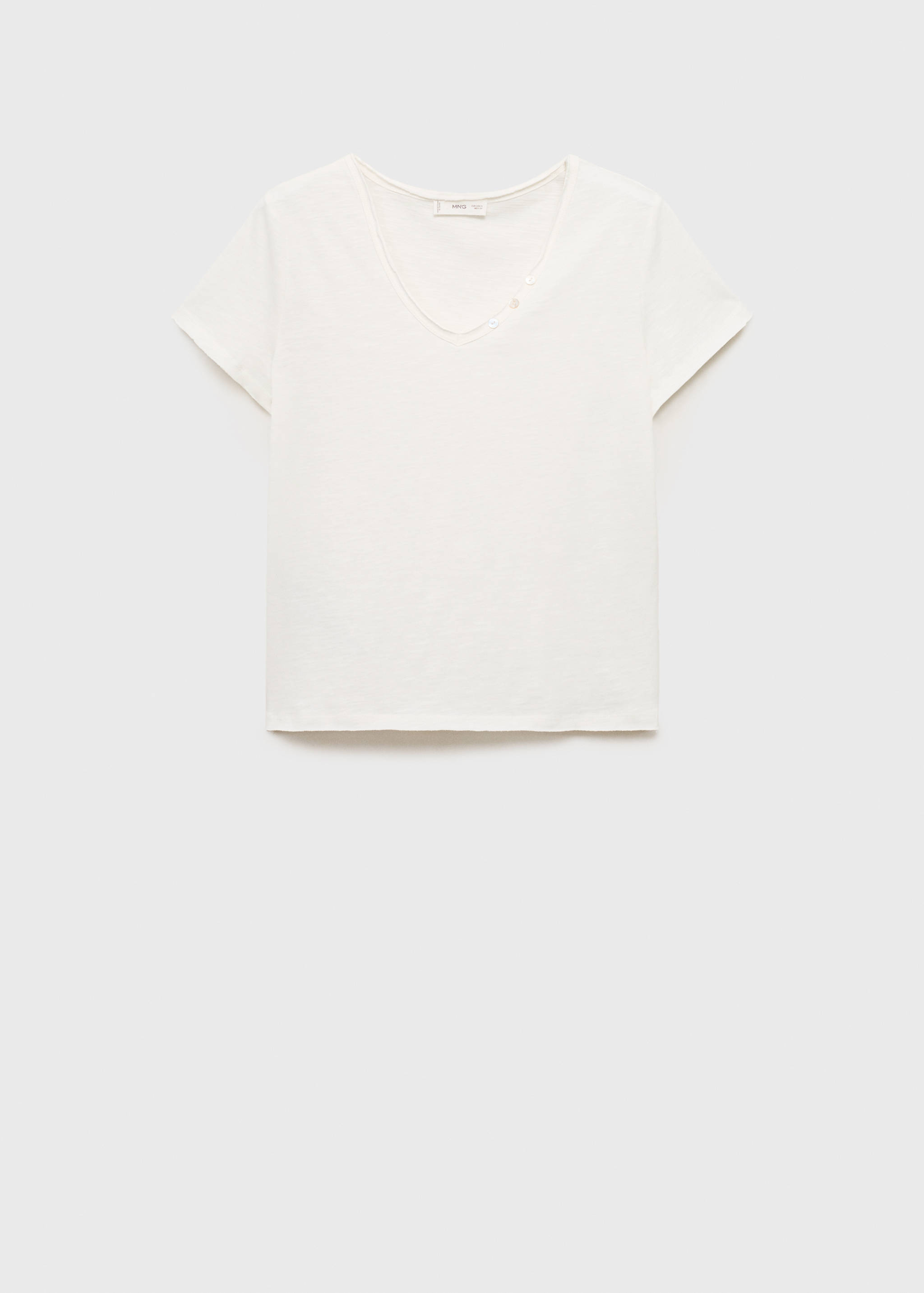 T-shirt with mother-of-pearl button detail - Article without model