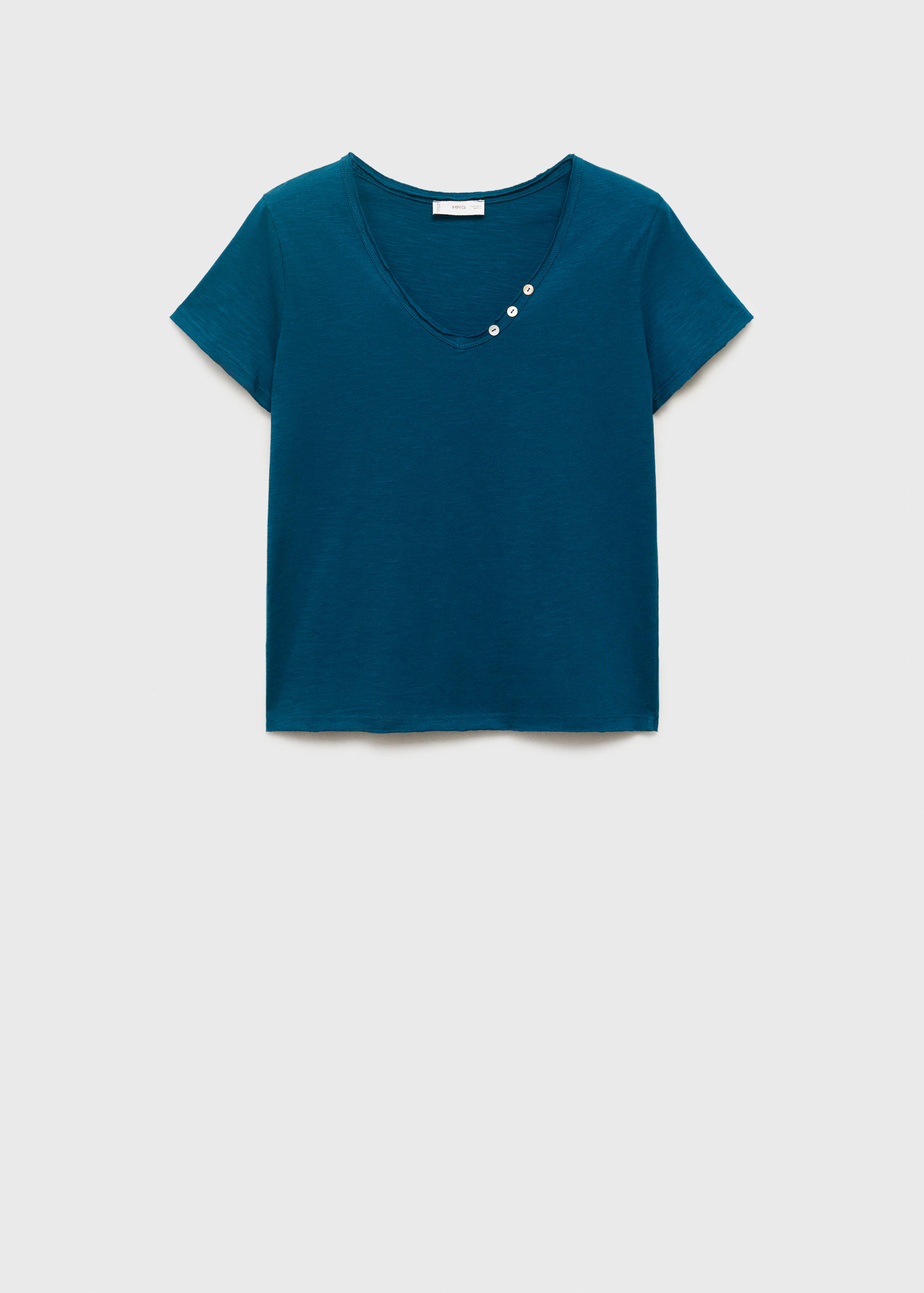 T-shirt with mother-of-pearl button detail - Article without model