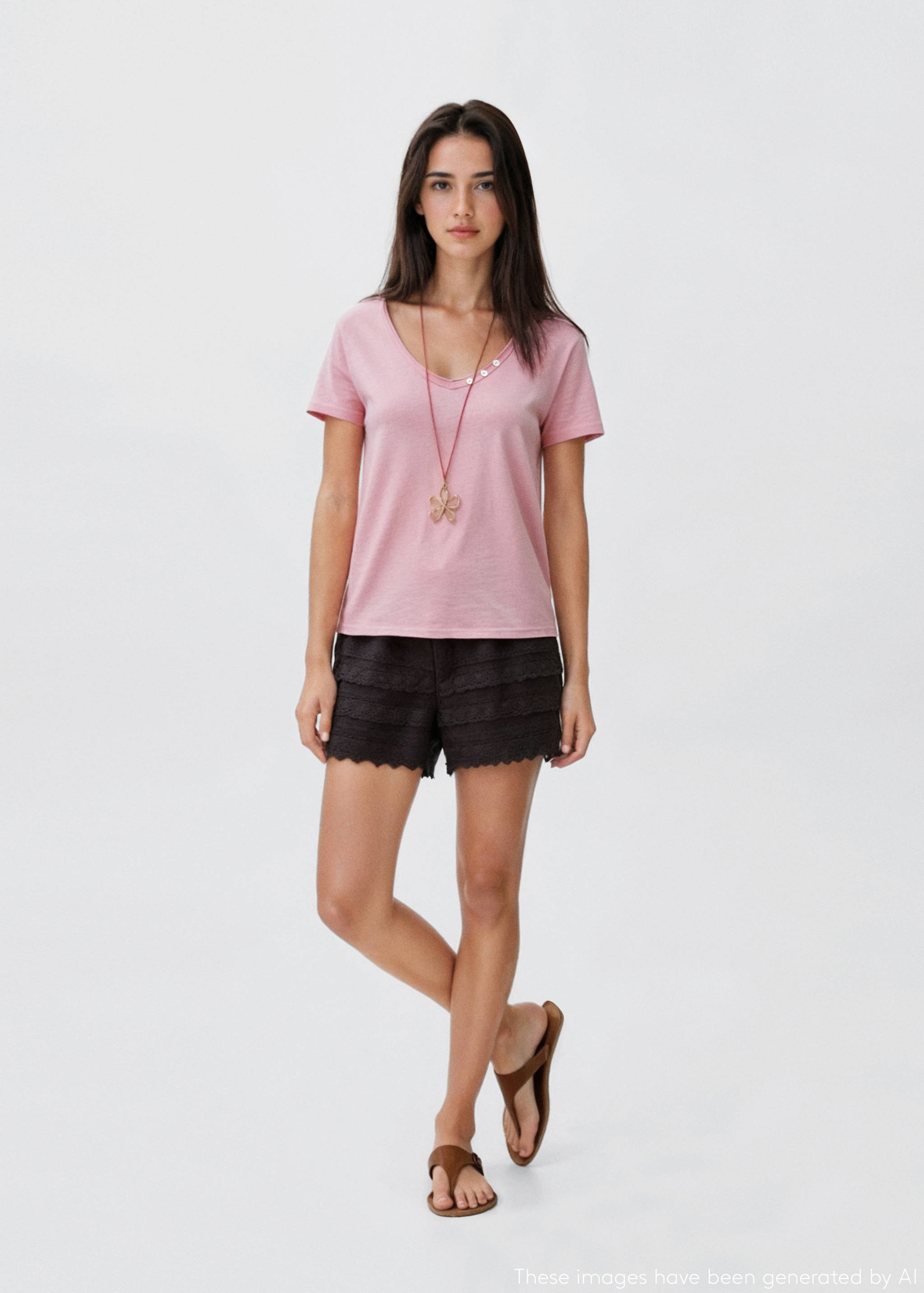 T-shirt with mother-of-pearl button detail - General plane