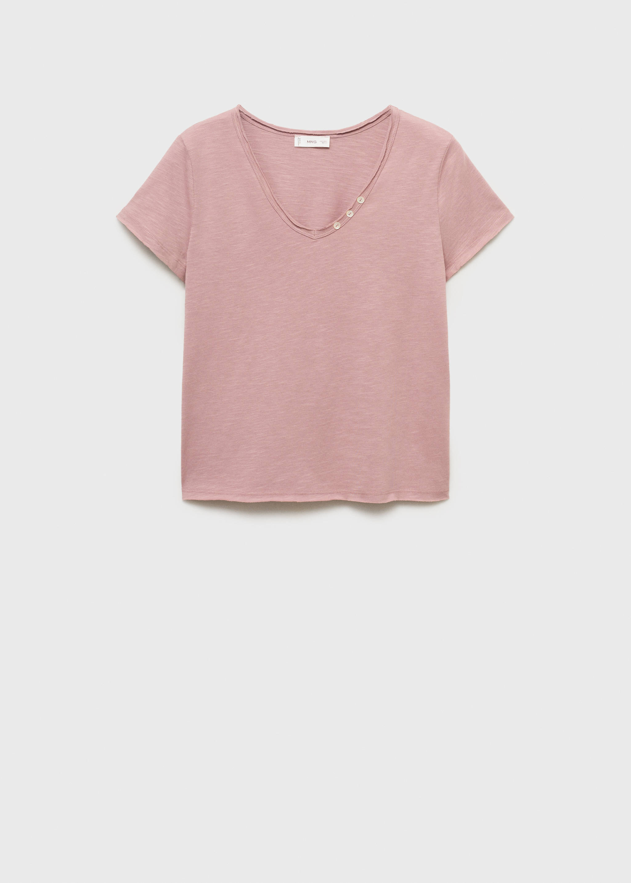 T-shirt with mother-of-pearl button detail - Article without model