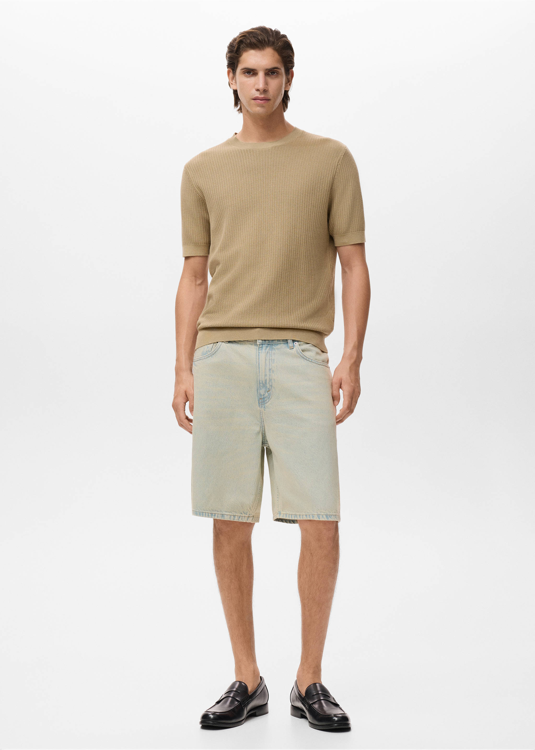 Denim relaxed-fit bermuda shorts - General plane, Light Vintage Blue. Ref: 17042900-00.