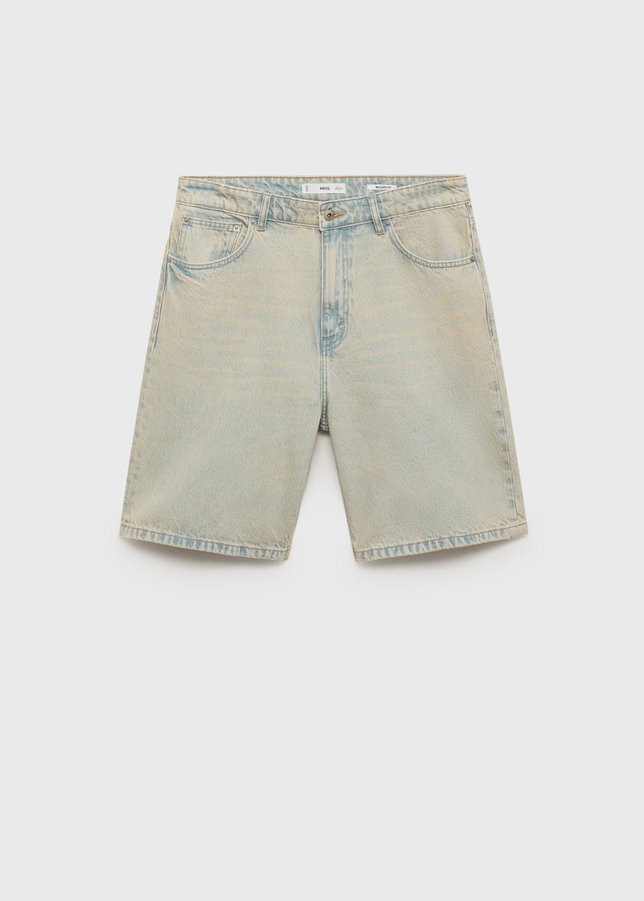 Denim relaxed-fit bermuda shorts - Article without model
