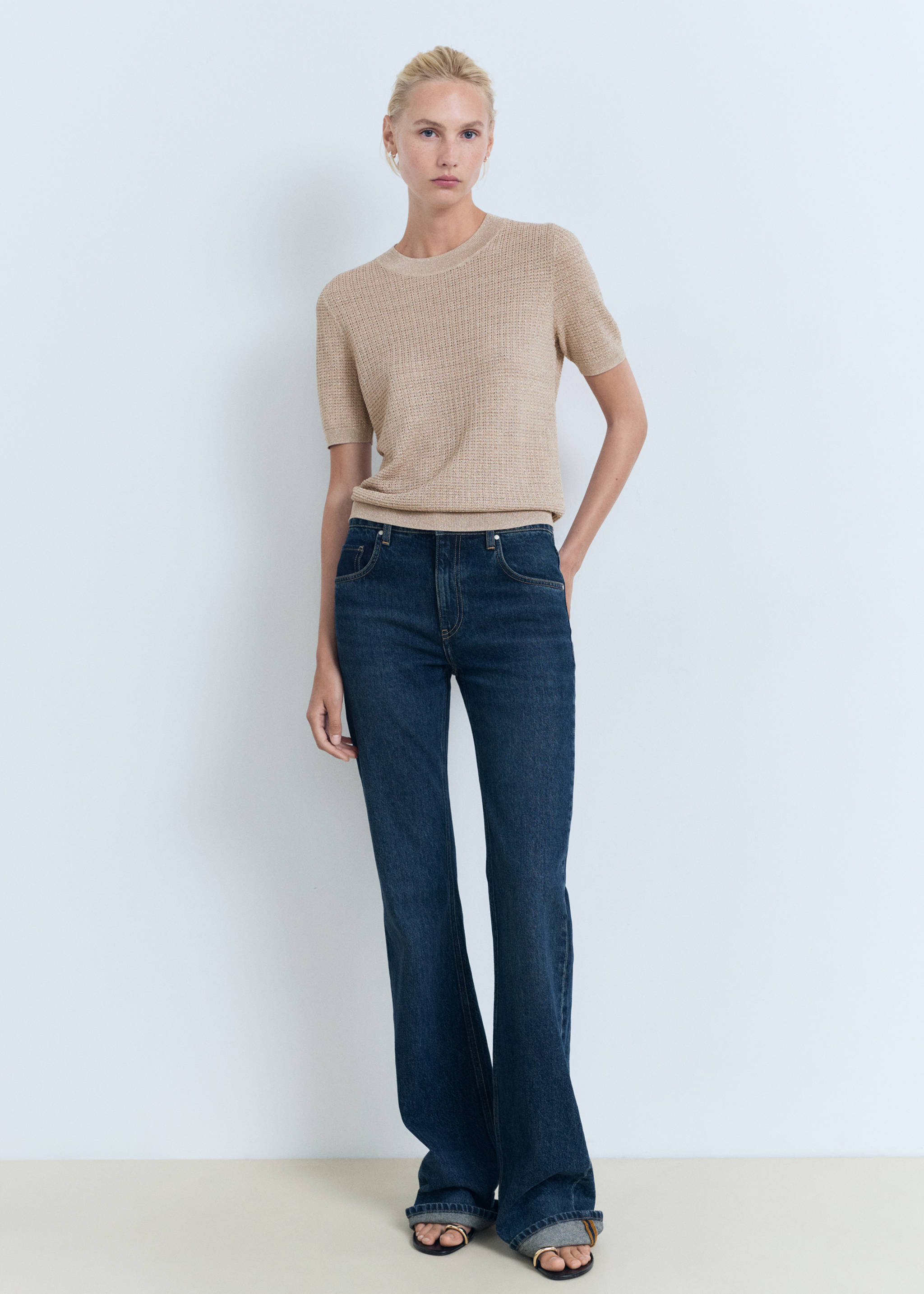 Short-sleeved lurex sweater - General plane