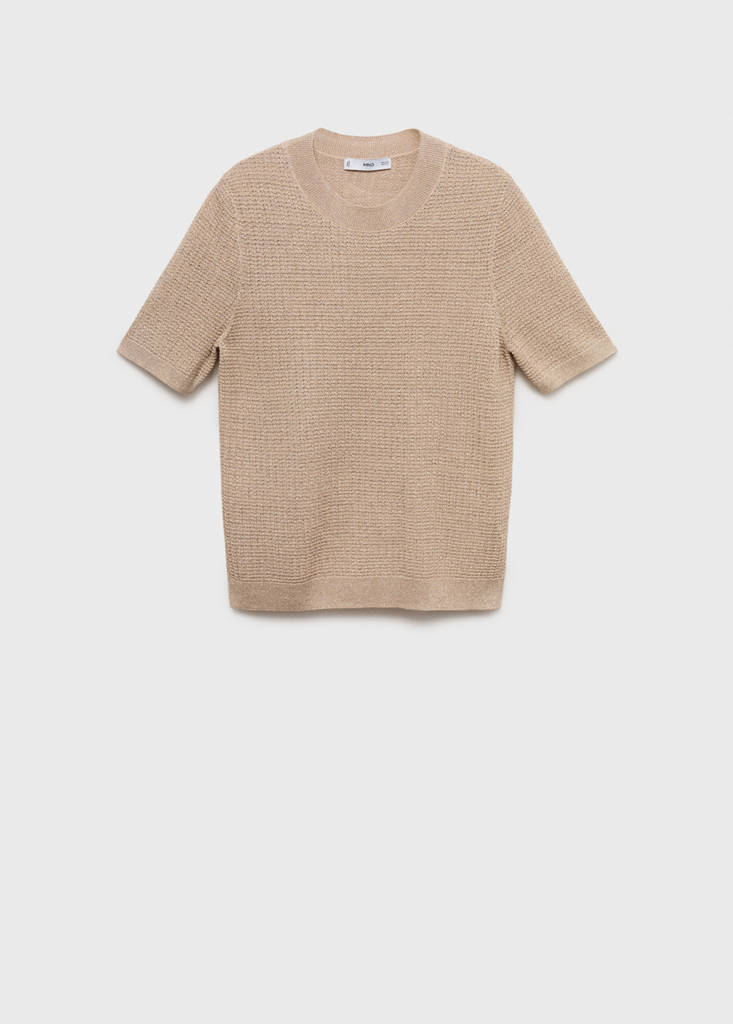 Short-sleeved lurex sweater — Silver
