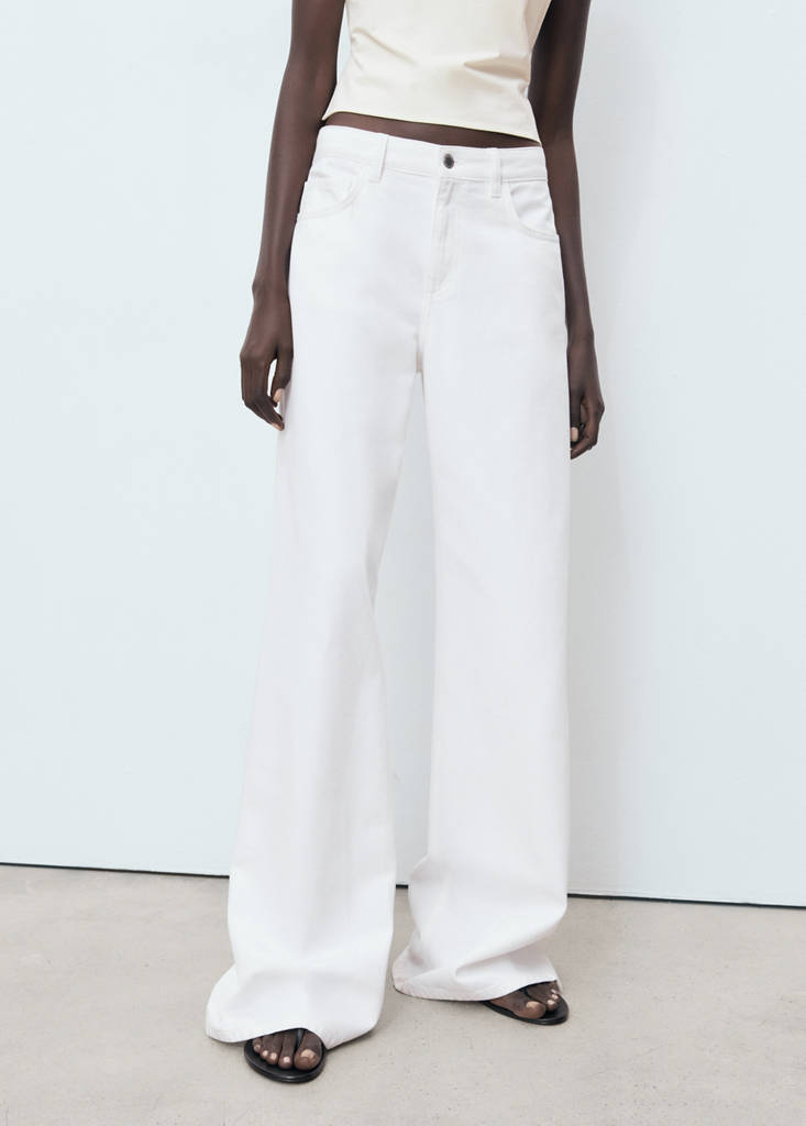 Low-rise wideleg jeans — White