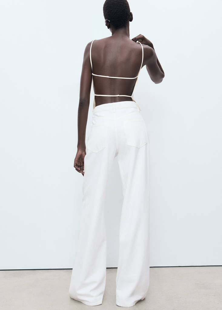 Low-rise wideleg jeans — White