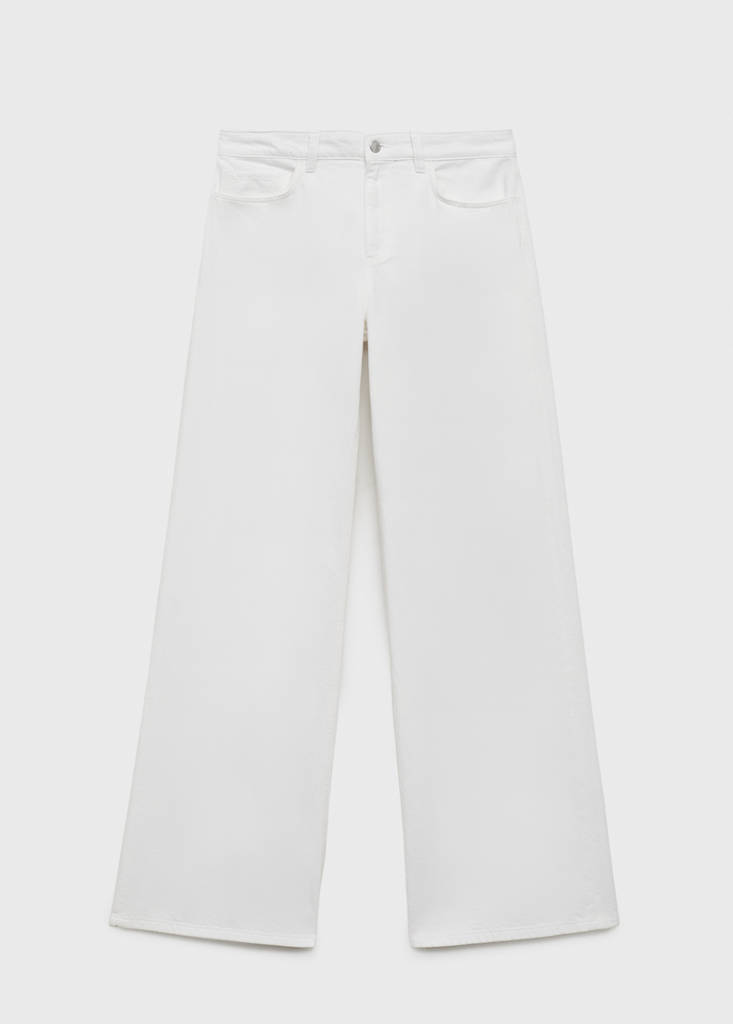 Low-rise wideleg jeans — White
