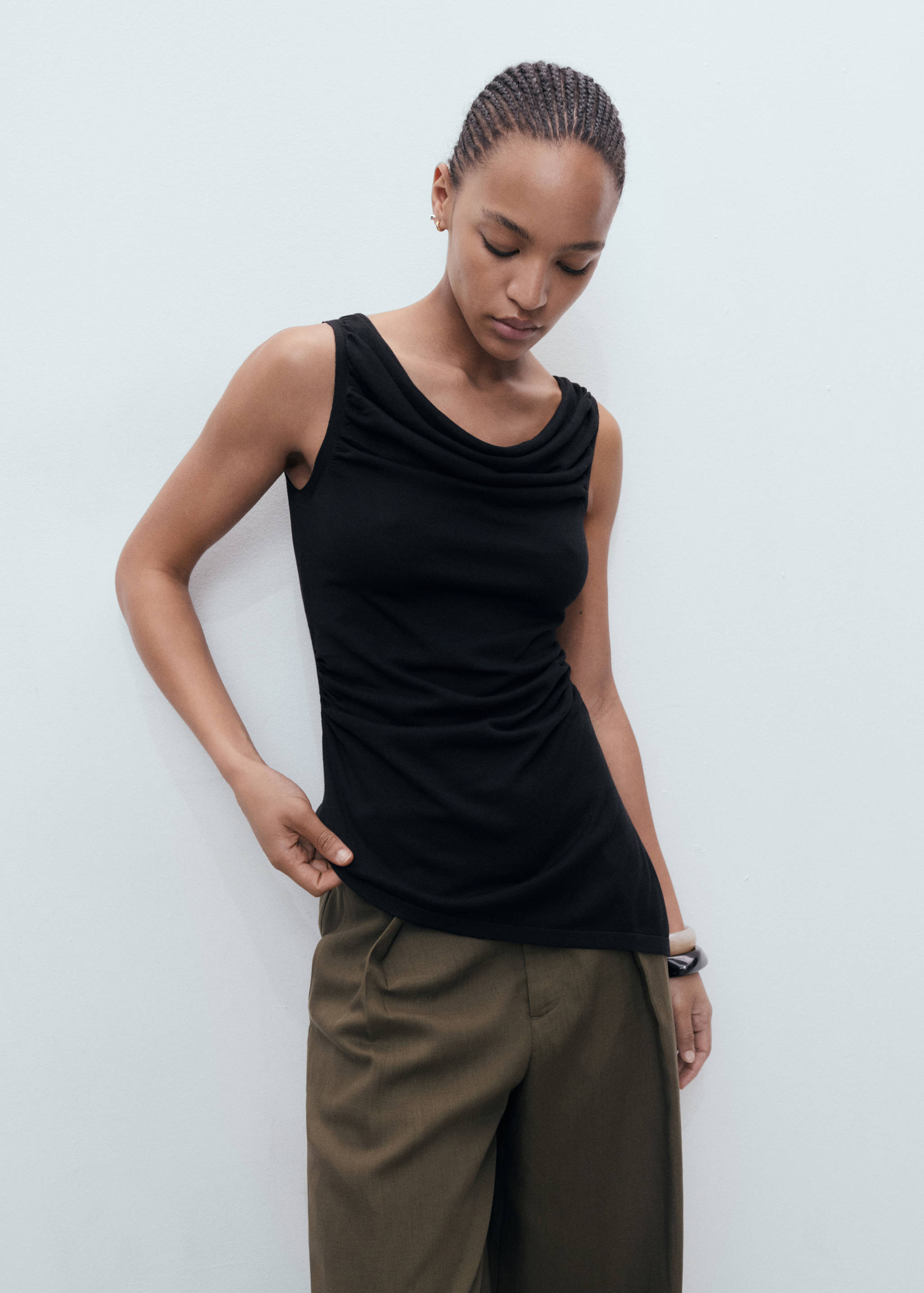 Draped knitted top - Medium plane