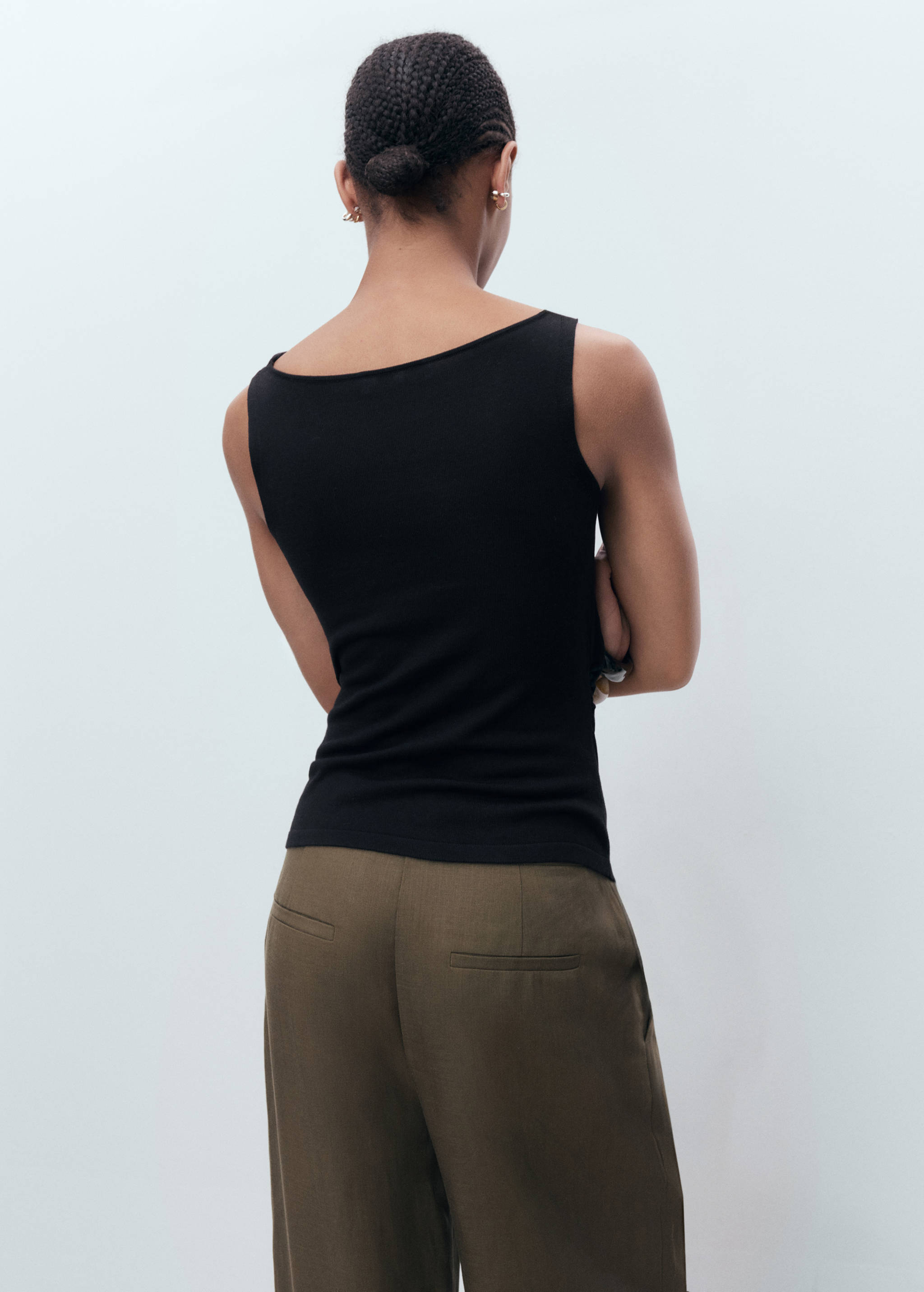 Draped knitted top - Reverse of the article