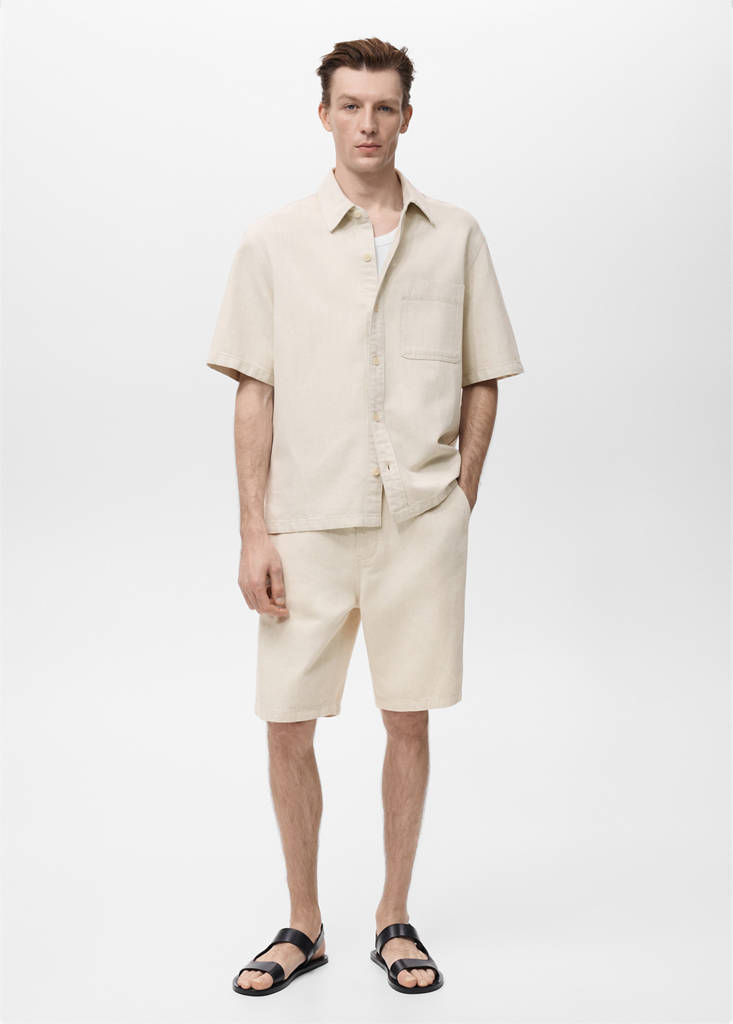 Linen-cotton blend shirt — Ecru