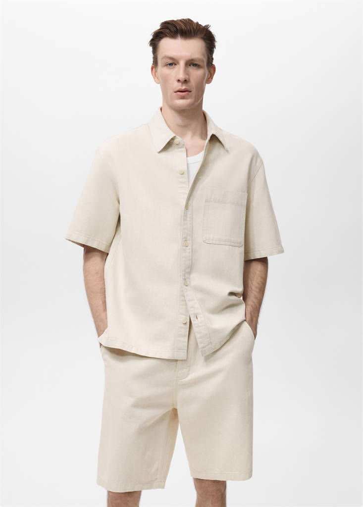 Linen-cotton blend shirt — Ecru