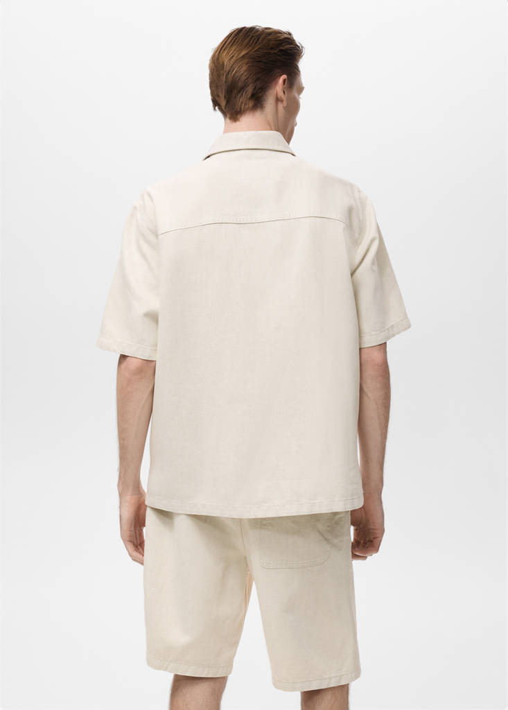 Linen-cotton blend shirt — Ecru